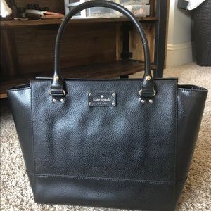 Black Kate Spade Leather Tote Bag